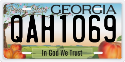 GA license plate QAH1069