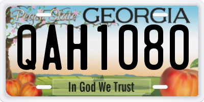 GA license plate QAH1080