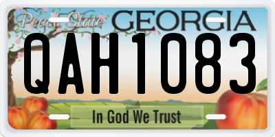 GA license plate QAH1083