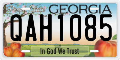 GA license plate QAH1085