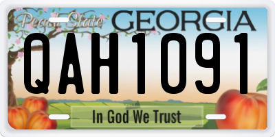 GA license plate QAH1091