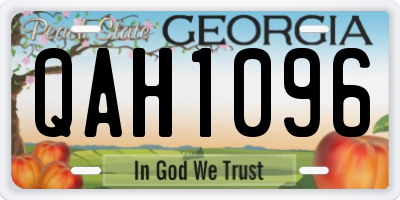 GA license plate QAH1096