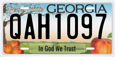 GA license plate QAH1097