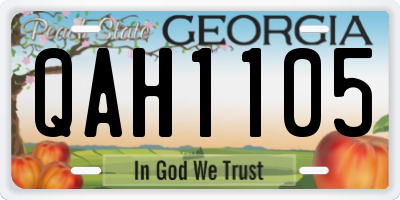 GA license plate QAH1105