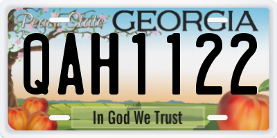 GA license plate QAH1122