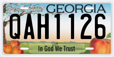 GA license plate QAH1126