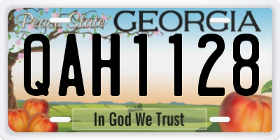 GA license plate QAH1128