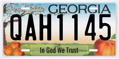 GA license plate QAH1145