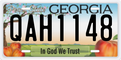 GA license plate QAH1148