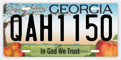 GA license plate QAH1150