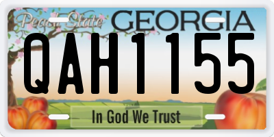 GA license plate QAH1155