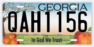 GA license plate QAH1156