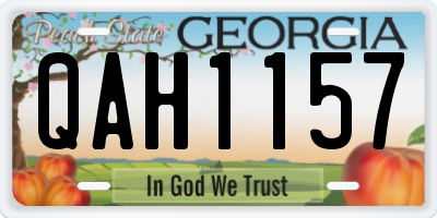 GA license plate QAH1157