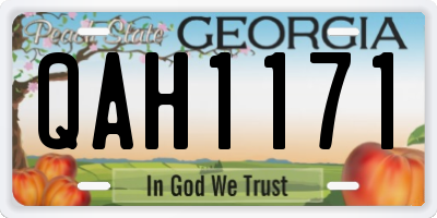 GA license plate QAH1171