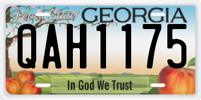 GA license plate QAH1175