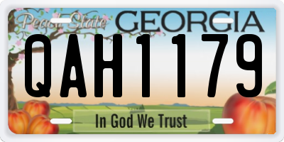 GA license plate QAH1179