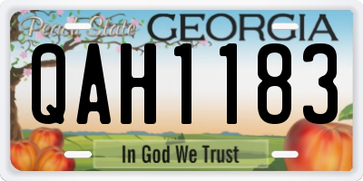 GA license plate QAH1183