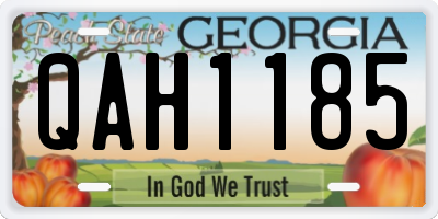 GA license plate QAH1185