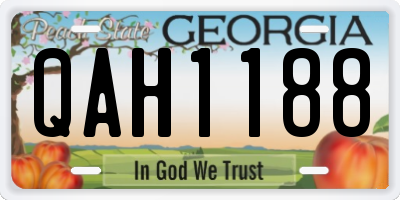 GA license plate QAH1188