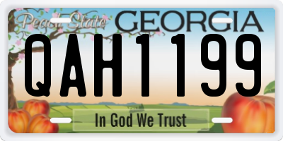 GA license plate QAH1199