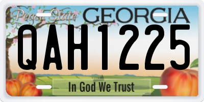 GA license plate QAH1225