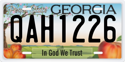GA license plate QAH1226