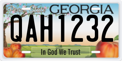 GA license plate QAH1232