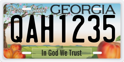 GA license plate QAH1235
