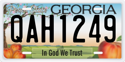GA license plate QAH1249