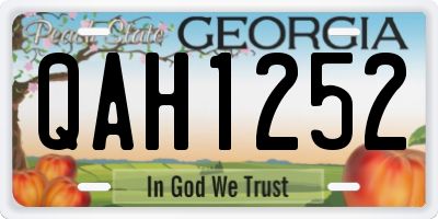 GA license plate QAH1252