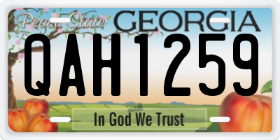GA license plate QAH1259