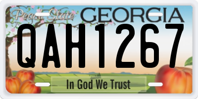 GA license plate QAH1267