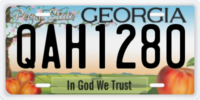 GA license plate QAH1280