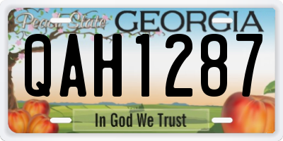 GA license plate QAH1287
