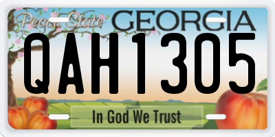 GA license plate QAH1305