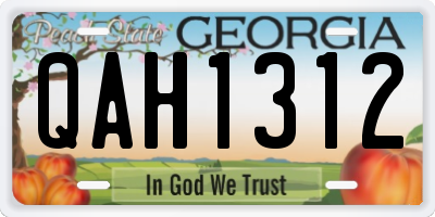 GA license plate QAH1312