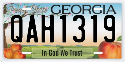 GA license plate QAH1319