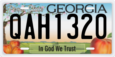 GA license plate QAH1320