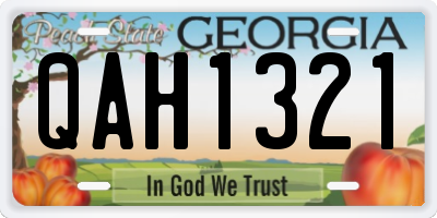 GA license plate QAH1321