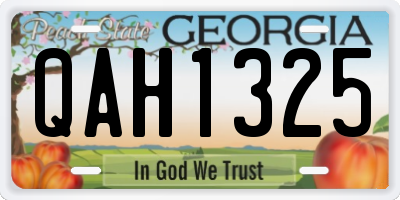 GA license plate QAH1325