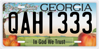 GA license plate QAH1333