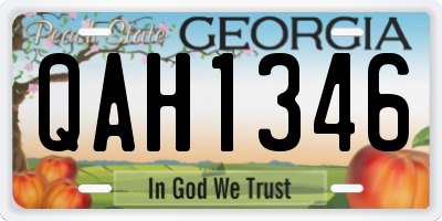 GA license plate QAH1346