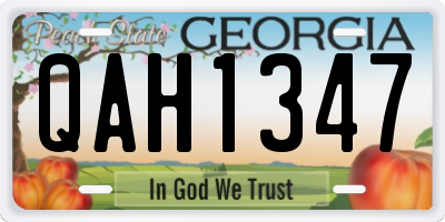 GA license plate QAH1347