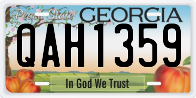 GA license plate QAH1359