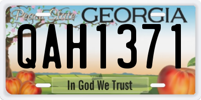 GA license plate QAH1371