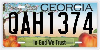 GA license plate QAH1374