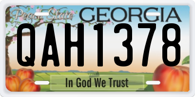GA license plate QAH1378