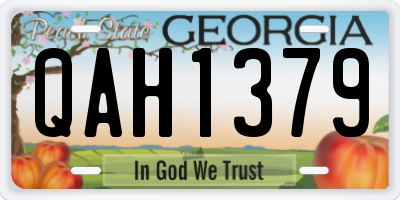 GA license plate QAH1379