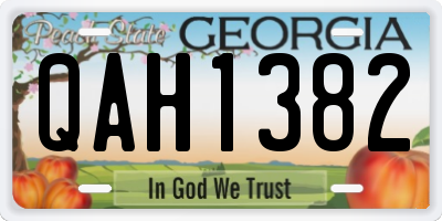 GA license plate QAH1382