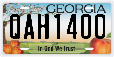 GA license plate QAH1400